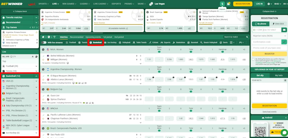 Basketball Betwinner Screenshot