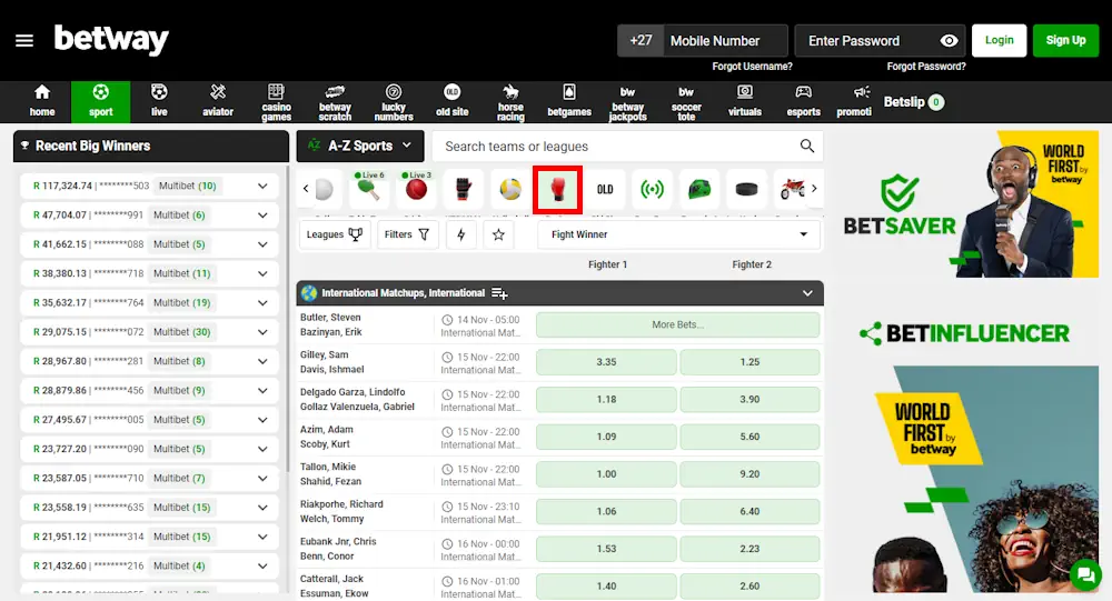 Boxing Betway Screenshot