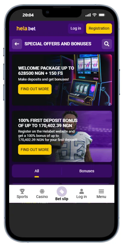 Helabet Welcome Bonuses Mobile Screenshot
