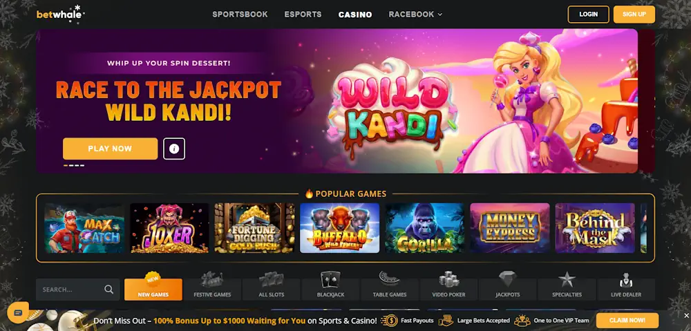 BetWhale Casino Screenshot