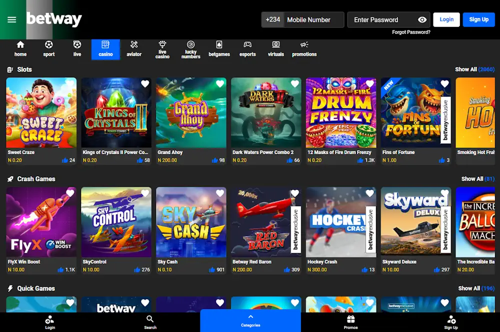 Betway Casino Screenshot
