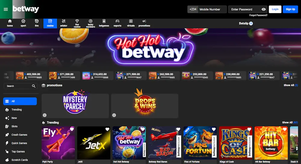 Betway Casino Screenshot