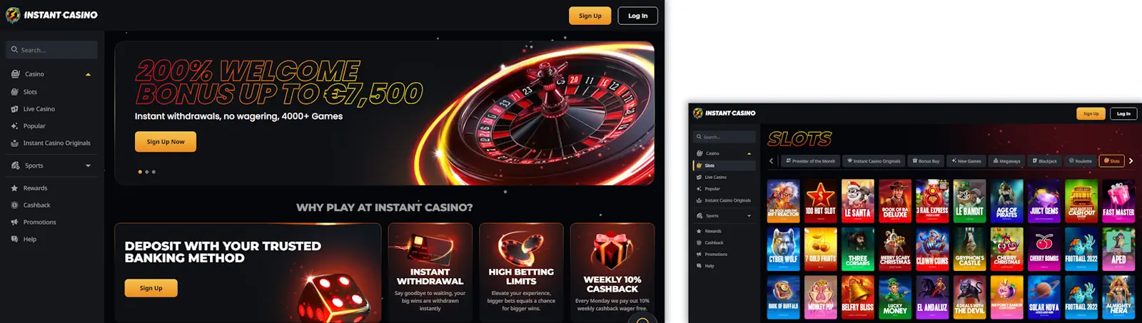 Instant Casino Screenshot