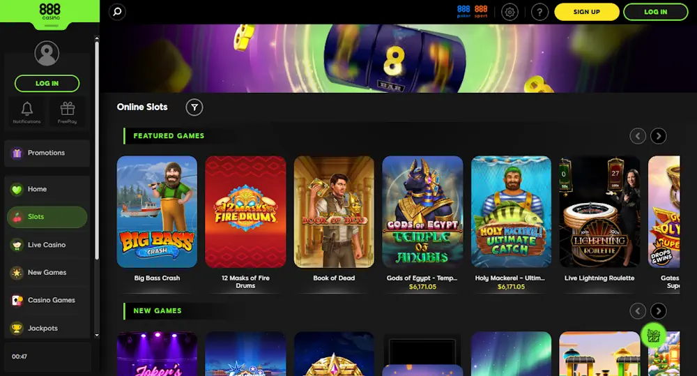 888Casino Slots Screenshot