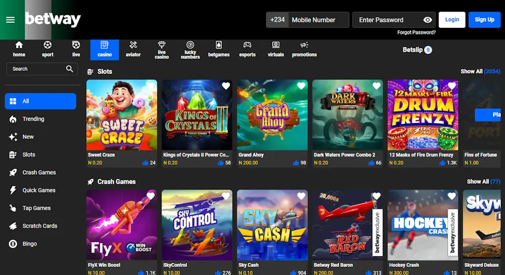 Betway Casino Screenshot