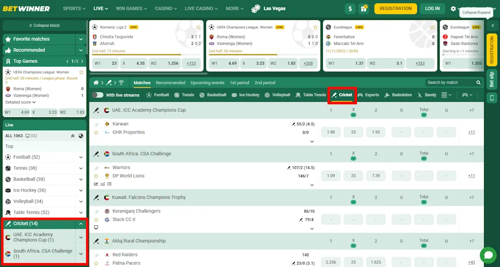 Cricket Betwinner Screenshot