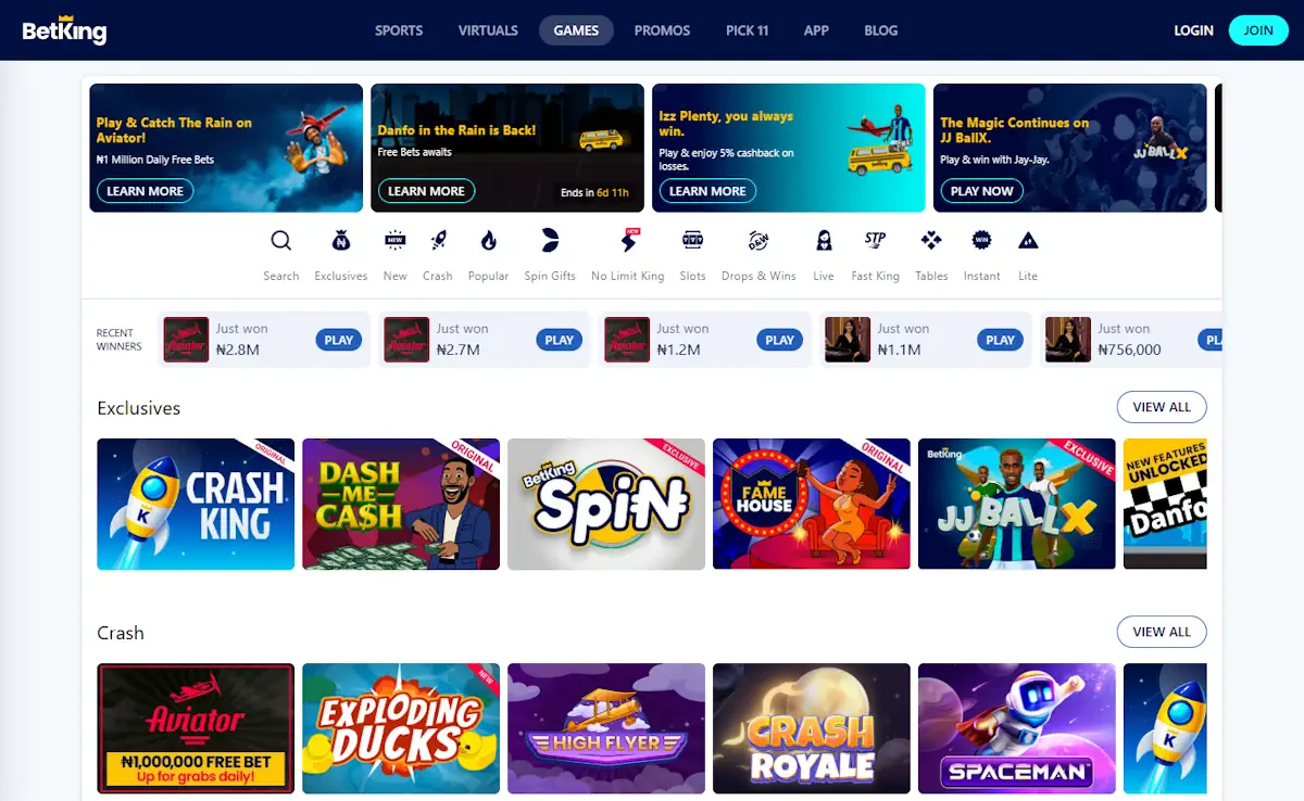BetKing Games Screenshot