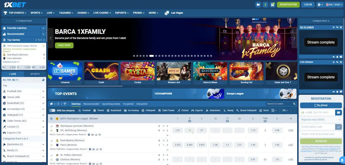 Football 1xBet Screenshot