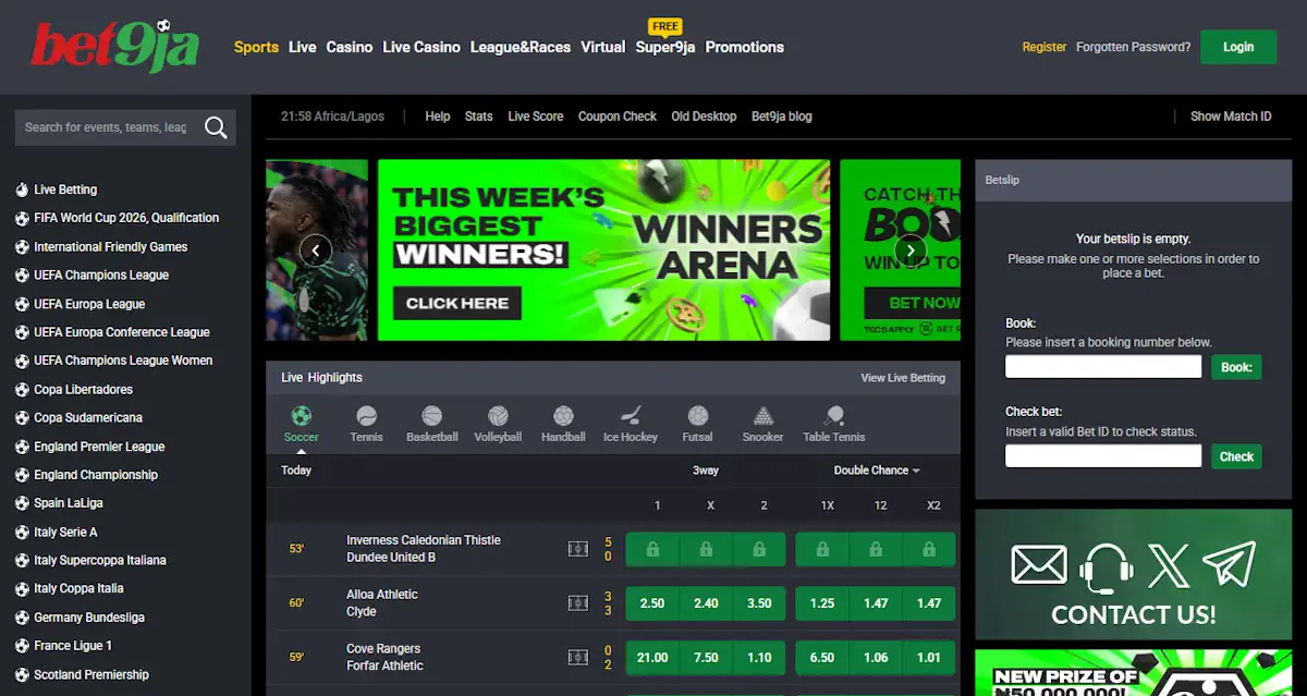 Football Bet9ja Screenshot