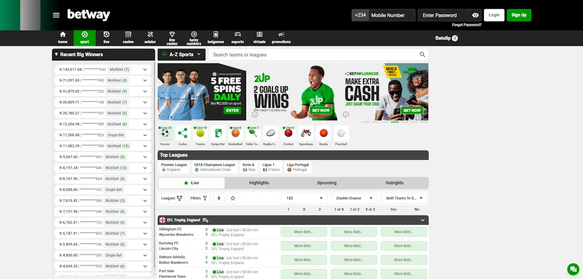 Football Betway Screenshot