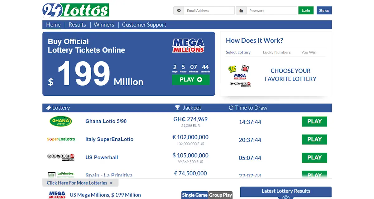 24Lottos Lotto Screenshot