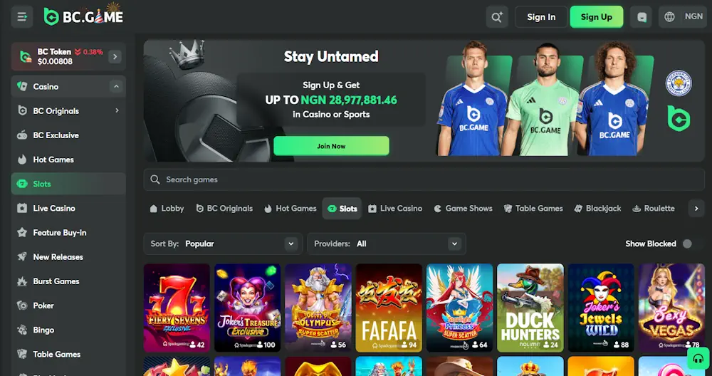 BC.Game Slots Screenshot