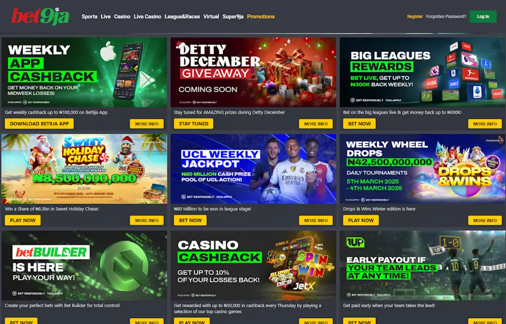 Bet9ja promotions page