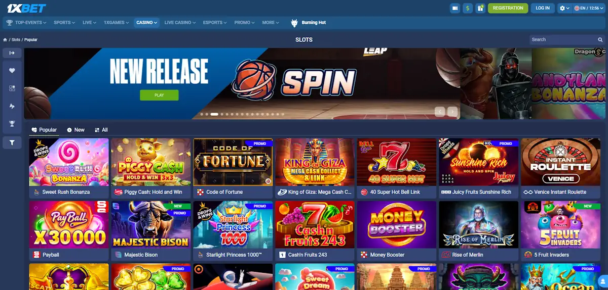 1xBet Slots Screenshot