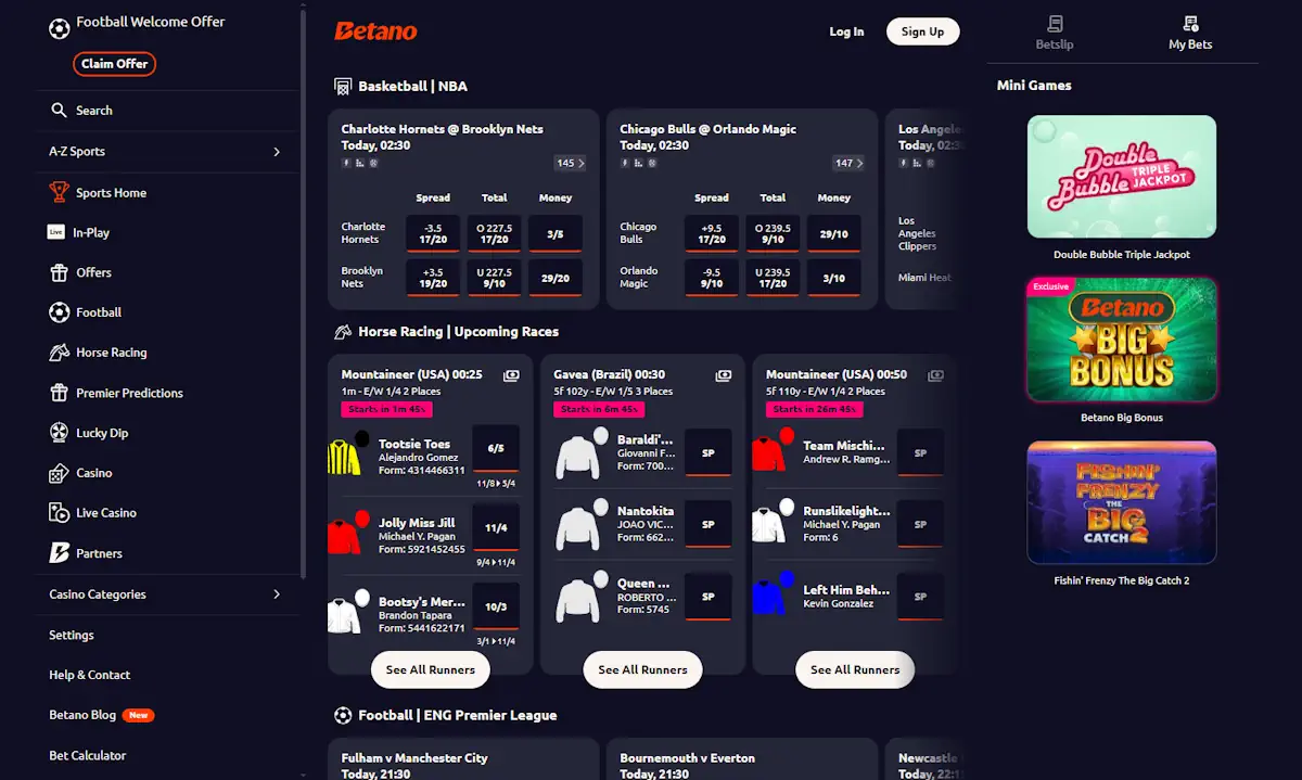 Betano Sportsbook Screenshot