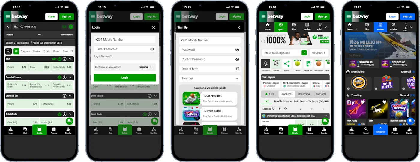 Betway Mobile view Screenshot