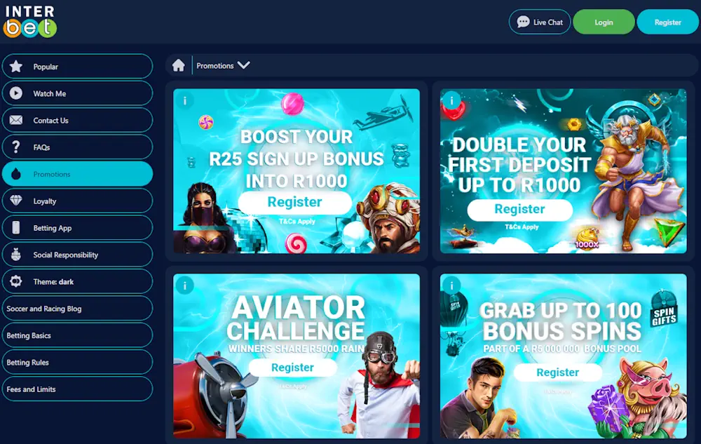 Interbet Promotions Screenshot