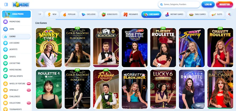 Nomini Live games Screenshot