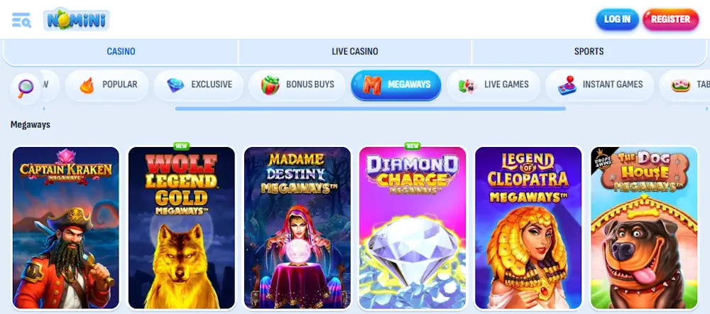 Nomini Megaways slots Screenshot