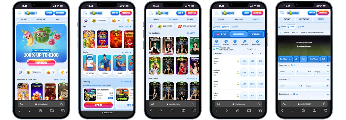 Nomini Mobile view Screenshot