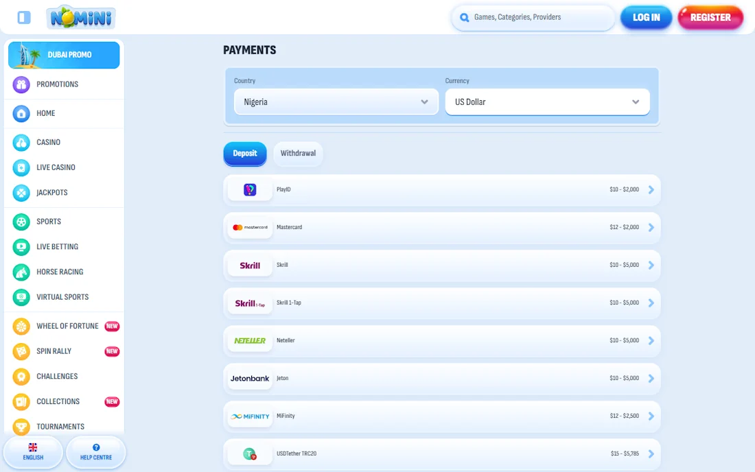 Nomini Payments Screenshot