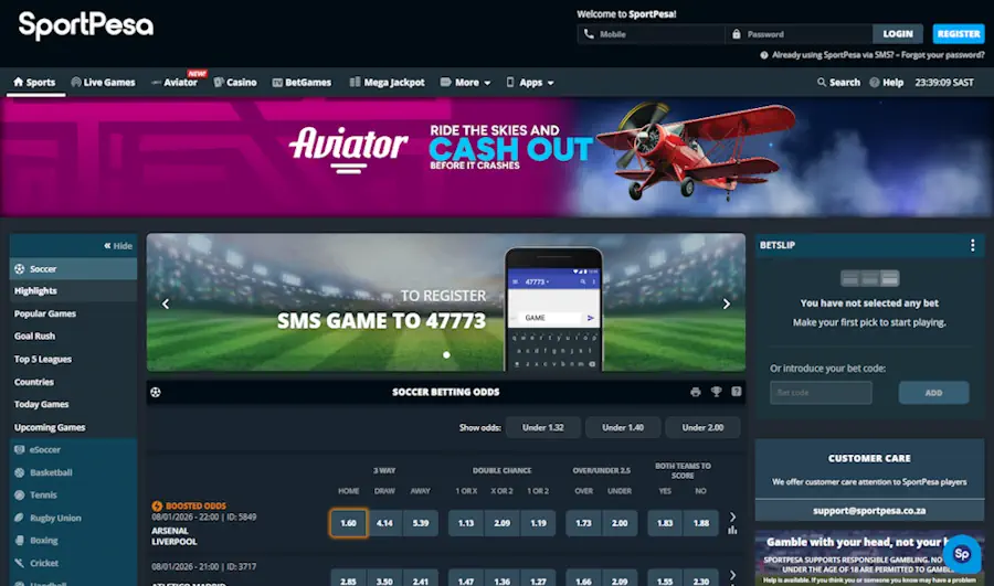 Sportpesa Sportsbook Screenshot