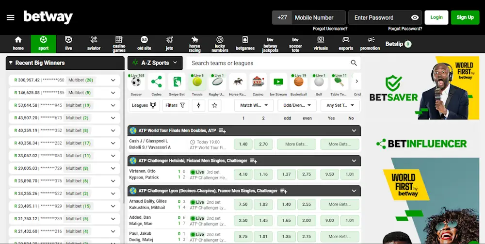 Betway Tennis Screenshot