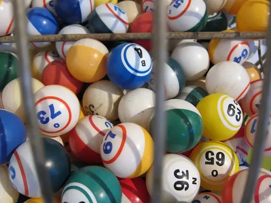 Numbered balls inside a lottery drum